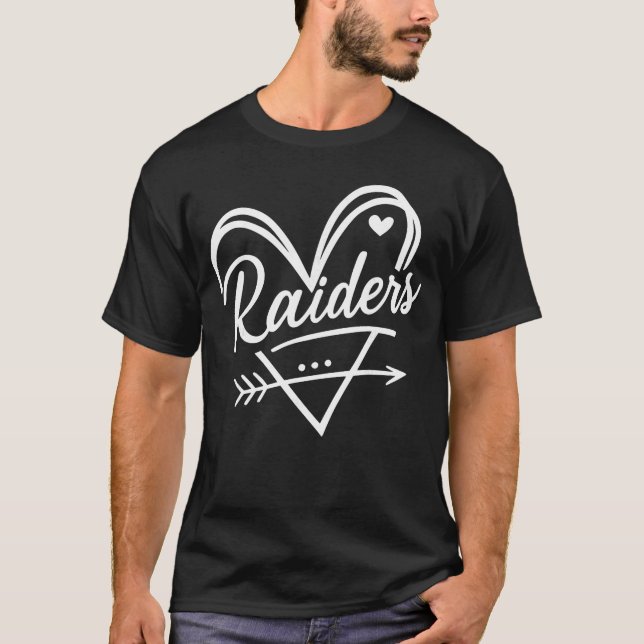 Camiseta Retro Raiders Heart Gift for Men Women Kid Boy Gir (Anverso)