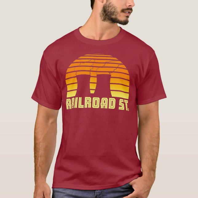 Camiseta Retro Railroad St sunset (Anverso)