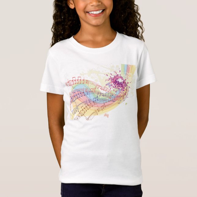 Camiseta Retro Rainbow and Music Notes (Anverso)