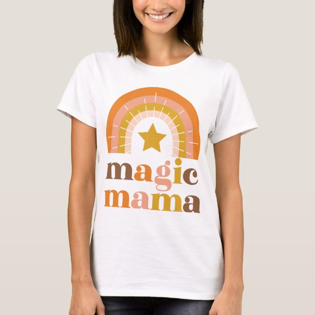 Camiseta Retro Rainbow Mama boho (Anverso)