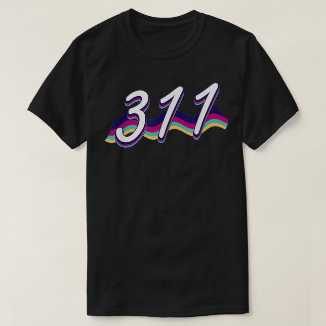Camiseta Retro Rainbow Number 311  (Diseño del anverso)