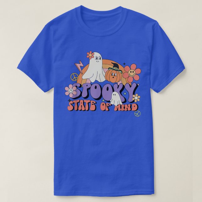 Camiseta Retro Rainbow Spooky State Of Mind Boo Ghost Spook (Diseño del anverso)