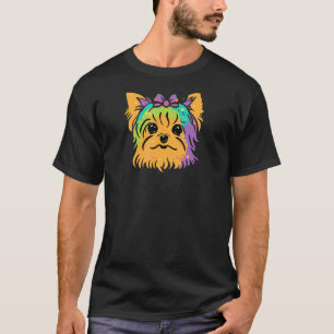 Camiseta Retro Rainbow Yorkshire Terrier Dog Guay Yorkie 80