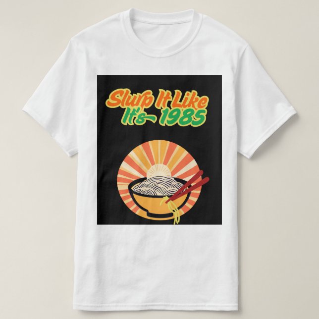 Camiseta Retro Ramen - Vibes de fideos de época (Diseño del anverso)