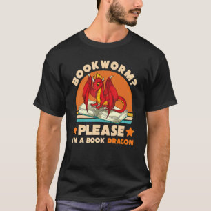 Camiseta Retro Reading Bookworm Please Im A Book Dragon