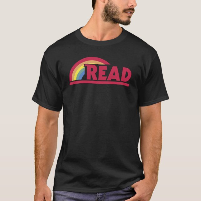 Camiseta Retro Reading Rainbow Read Parodyeacher girl frien (Anverso)
