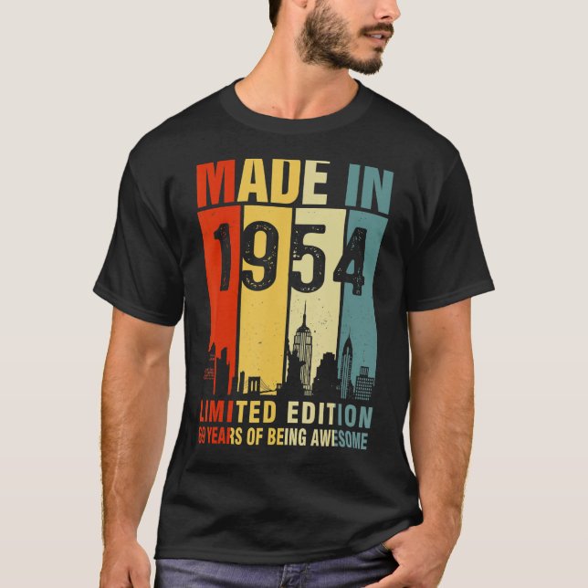 Camiseta Retro Realizado En 1954 69 Años De Ser Asombroso (Anverso)