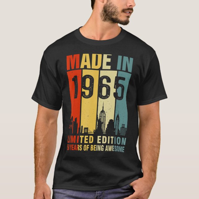 Camiseta Retro Realizado En 1965 58 Años De Ser Increíble (Anverso)