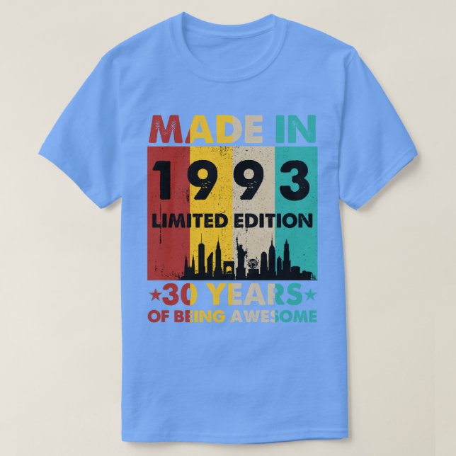 Camiseta Retro Realizado en 1993 Edición Limitada 30 años d (Diseño del anverso)