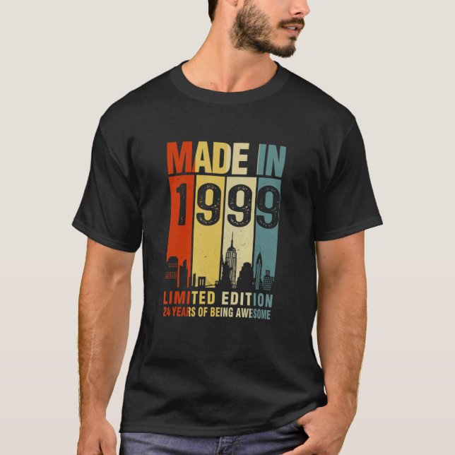 Camiseta Retro Realizado En 1999 24 Años De Ser Increíble (Anverso)