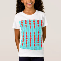 Camiseta Retro Red and Turquoise Dots Chica