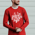 Camiseta Retro Red White Feliz todo Feliz Navidad<br><div class="desc">Retro ¡Feliz Navidad! Este diseño es perfecto para cualquier época del año. Ya sea una fiesta o no,  es una excelente manera de presumir de que tus Navidades aplaudan. ¡Regístrate,  amigos y familia una feliz Navidad!</div>