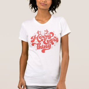 Camiseta Retro Red White Feliz todo Feliz Navidad