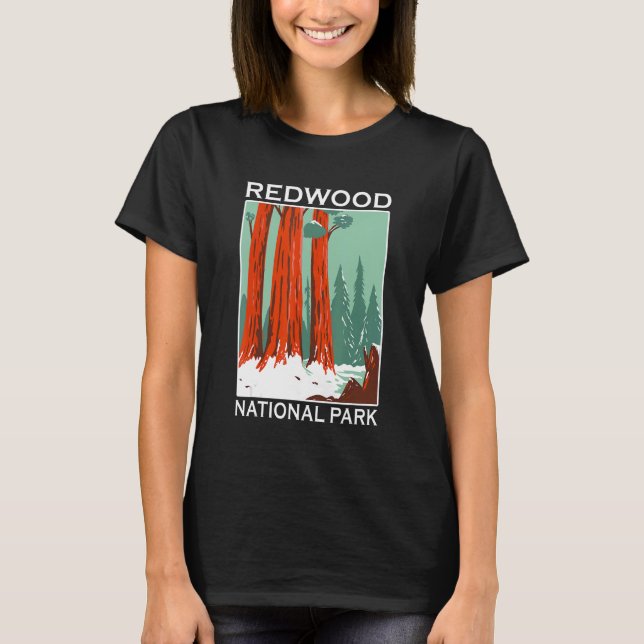 Camiseta Retro Redwood National Park Outdoor Camping Souven (Anverso)