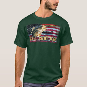 Camiseta Retro Reel Cool Dad America Flag Fishing Daddy Fat