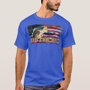 Camiseta Retro Reel Guay Dad America Flag Fishing Daddy Fat