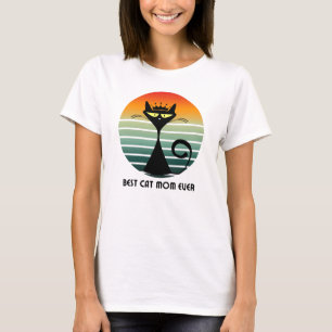 Camiseta Retro Reina Gata Negra, Regalo para Mamá