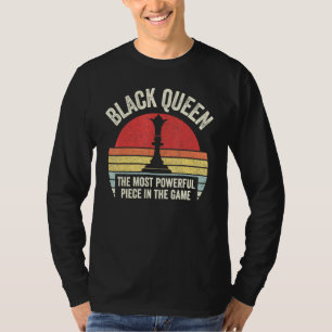 Camiseta Retro Reina negra más poderosa de ajedrez Amer afr