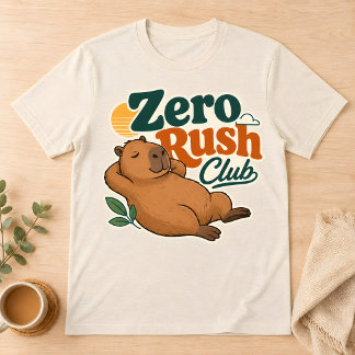 Camiseta Retro Relajada Club Capybara Zero Rush