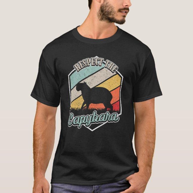 Camiseta Retro respeta al capibara cute capibara (Anverso)