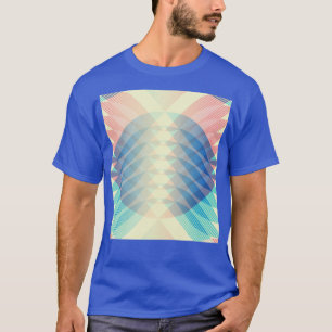 Camiseta Retro Resumen Formas De Líneas Geométricas Red Blu