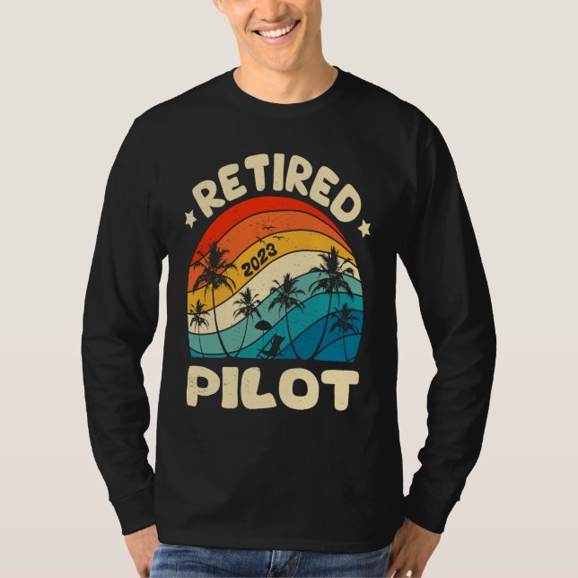 Camiseta Retro Retired Pilot Vintage Retirement Worked (Anverso)
