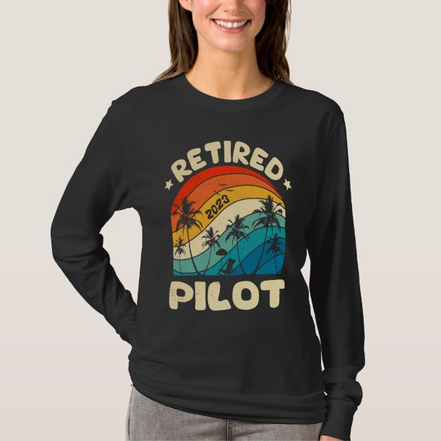 Camiseta Retro Retired Pilot Vintage Retirement Worked (Anverso)