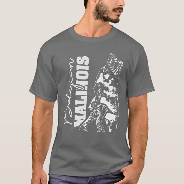 Camiseta Retro retro de perro malinois belga (Anverso)