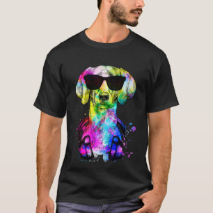 Camiseta Retro Retro Pop Weimaraner Retrato de Perro con Au