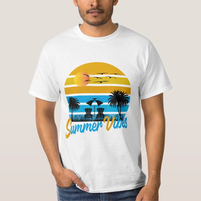 Camiseta Retro Retro Sunset Beach (Anverso)