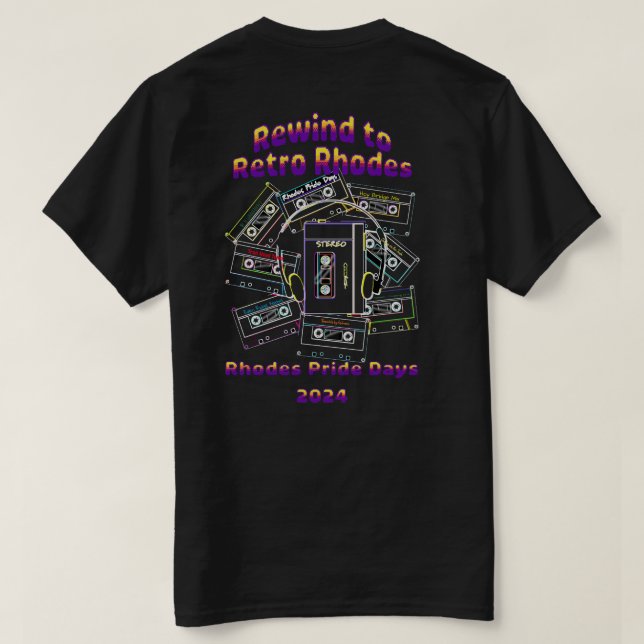 Camiseta Retro Rhodes Pride Days Mezclar cinta Tshirt (Reverso del diseño)