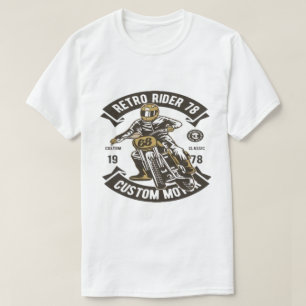 Camiseta Retro Rider 78 Gráfica Blanca