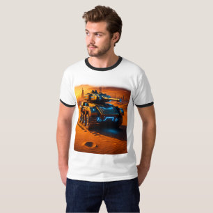 Camiseta Retro Ringer – Tanque de Neón en Desierto