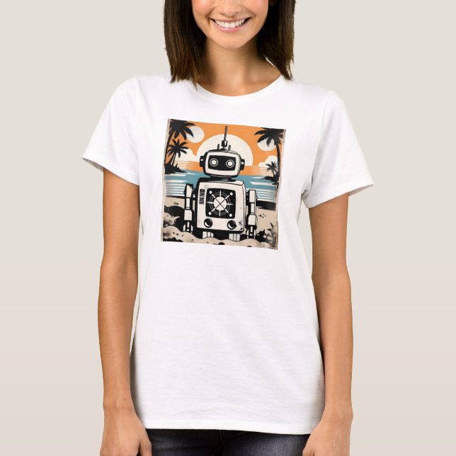 Camiseta Retro Robot on a Desert Island (Anverso)