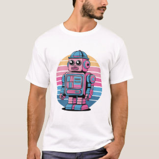 Camiseta Retro Robot: Vintage Futuristic T-Shirt
