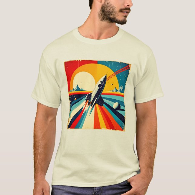 Camiseta Retro Rocket Launch (Anverso)