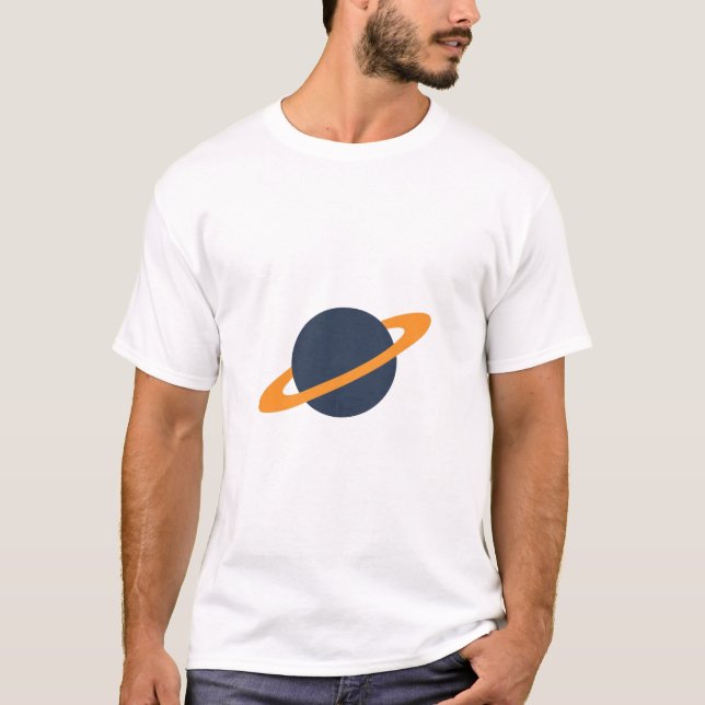 Camiseta Retro Rocket Ship Orbiting Dark Planet - Outer Spa (Anverso)