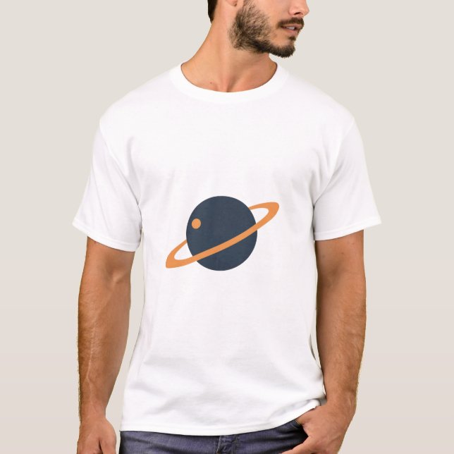 Camiseta Retro Rocket Ship Orbiting Dark Planet - Outer Spa (Anverso)