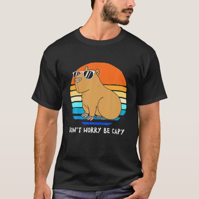 Camiseta Retro Rodent Funny Capybara Dont Be Worry Be Capy (Anverso)