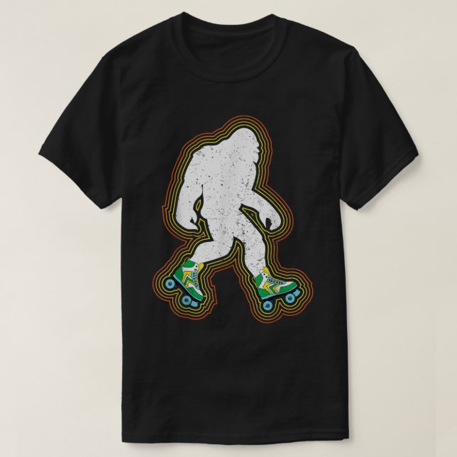 Camiseta Retro Roller Skating Bigfoot Design (Diseño del anverso)