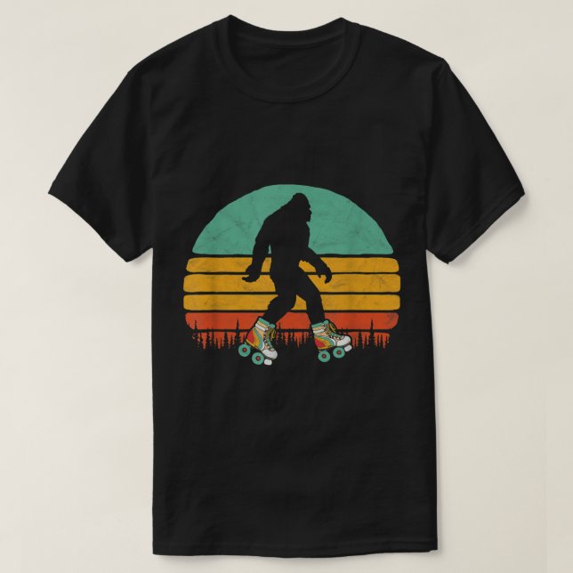 Camiseta Retro Roller Skating Bigfoot Design (Diseño del anverso)