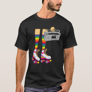Camiseta Retro Rollerskates Chica de patinaje en disco Roll
