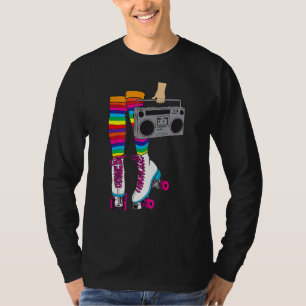 Camiseta Retro Rollerskates Chica de patinaje en disco Roll