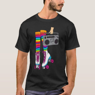 Camiseta Retro Rollerskates Chica de patinaje en disco Roll