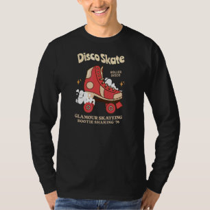 Camiseta Retro Rollerskates Chica de patinaje en disco Roll
