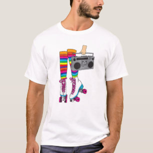 Camiseta Retro Rollerskates Funny 80'S Roller Disco Skating