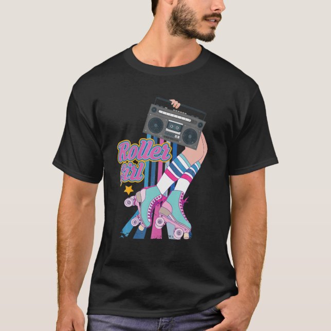 Camiseta Retro Rollerskates Funny 80'S Roller Disco Skating (Anverso)