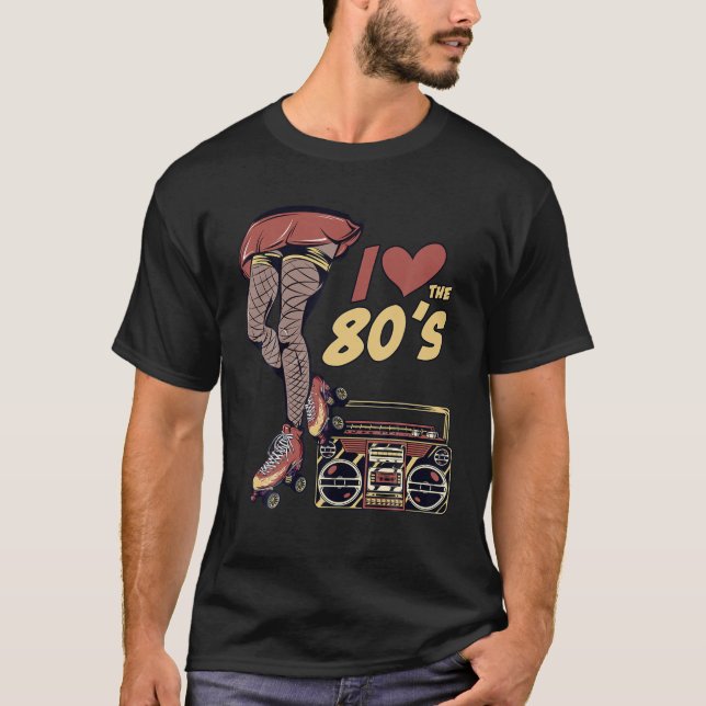 Camiseta Retro Rollerskates Funny 80'S Roller Disco Skating (Anverso)