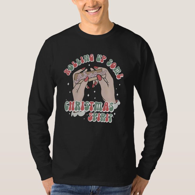 Camiseta Retro Rolling Up Some Christmas Spirit Skeleton Ha (Anverso)