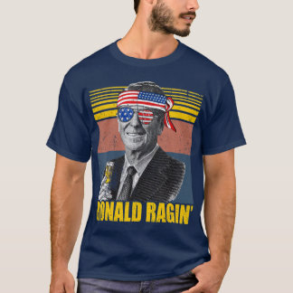 Camiseta Retro Ronald Ragin Reagan Gracioso 4 de Julio Equi